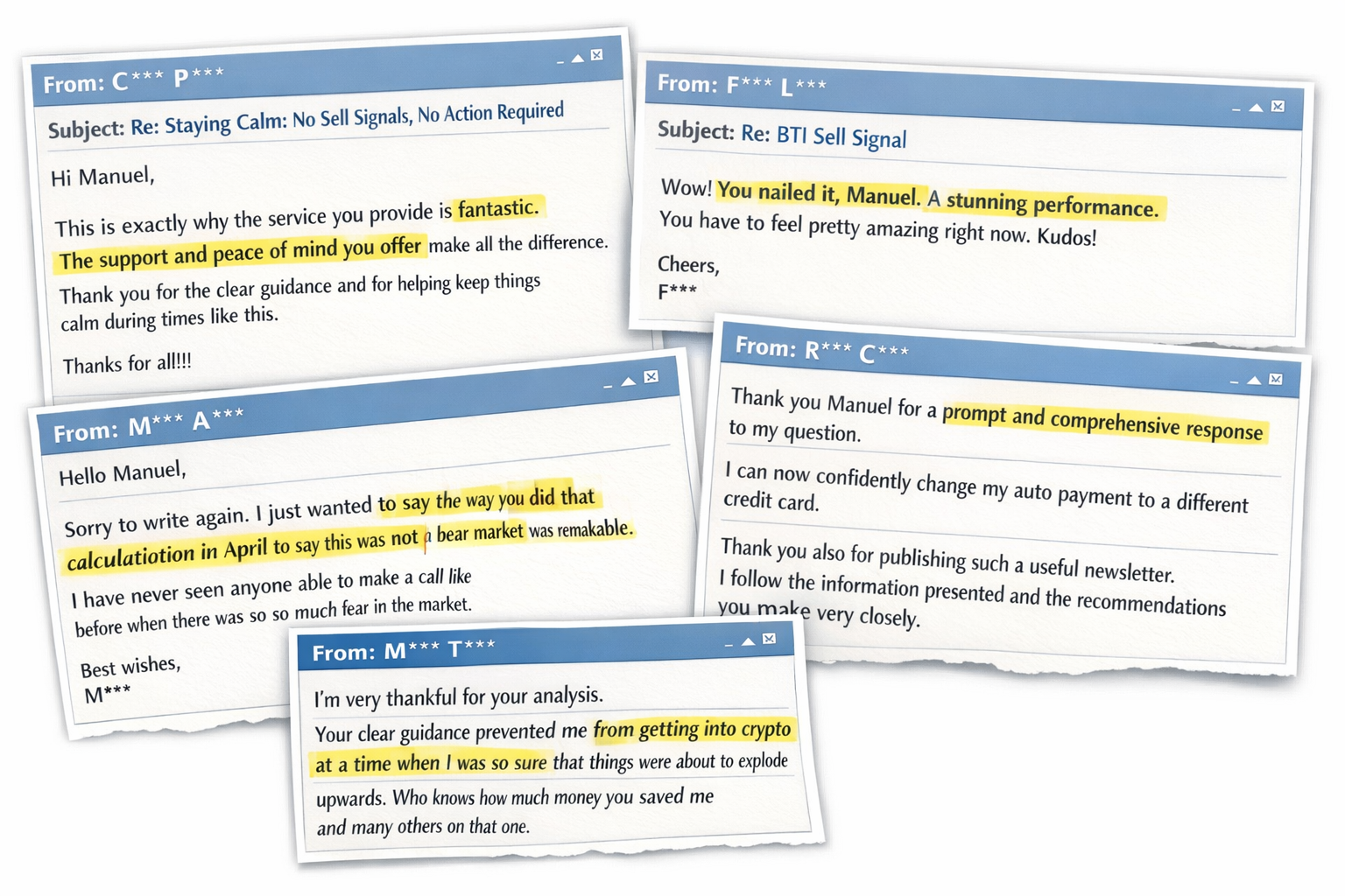 Boost Your Success: Join Our Exclusive Stock and Crypto Market Newsletter Today 6 04 colage testimonials